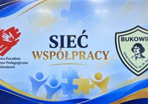 Logo PPP Koluszki (czerwone serce) i tarcza SP w Bukowcu na niebieskim tle slaj prezezntacji